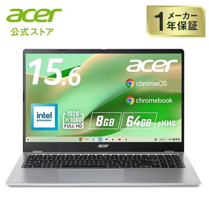 Acer Chromebook 315 �N���[���u�b�N N50 8GB�������[ 64GB eMMC 15.6�C���` �t��HD 16:9 ����� 13.5���ԋ쓮 1.59Kg HD Web�J���� �X���C�h�J�o�[�t WiFi 6E Bluetooth 5.3 �f���A���X�s�[�J�[ H1 TPM �}���[�d ���{��