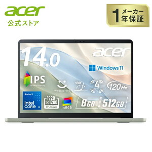 Acer �m�[�g�p�\�R�� Swift Air 14 Windows 11 Home �C���e�� Core 3 304 WUXGA 120Hz 8GB������ 512GB SSD 14�C���` ���^�y�� 12���ԋ쓮 �Z�[�W�O���[�� SFA14-I31-A38Y