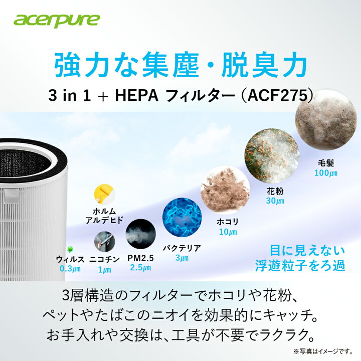 楽天市場】空気清浄機 Acerpure Pro Vero エイサーピュア 直径25cm 
