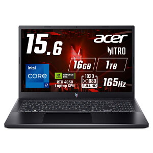 Acer Q[~Om[gp\R Nitro V 15 GeForce RTX 4050 Laptop GPU 15.6C` Core i7 16GB[ 1TB SSD tHD 165Hz IPS 3ms sRGB 100% HDMI 2.1 Windows 11 Home ANV15-51-F76Z45/6