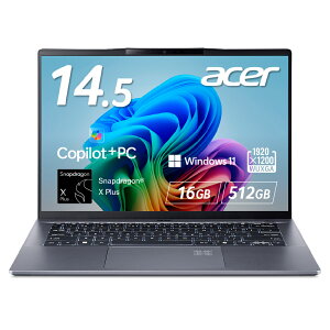 Acer m[gp\R Swift Go 14 AI Snapdragon X Plus 16GB[ 512 SSD 14.5C` WUXGA IPS  Windows 11 1.34kg 28ԋ쓮 F؃J wF CopilotL[ Copilot+ PC X`[OC SFG14-01-A56YA