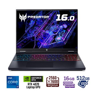 Acer Q[~O m[gp\R Predator Helios Neo 16 Windows 11 Home 14 Intel Core i7 RTX 4070 Laptop GPU 16GB[ 16F10 WQXGA IPS 240Hz 3ms pl Wi-Fi 6EΉ 5AeroBlade 3Dt@eNmW[