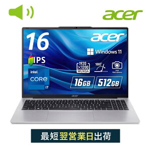 Acer m[gp\R Aspire Lite Ce Core i7 1355U 16GB[ 512GB SSD 16C` WUXGA 16:10 IPSpl 1.82Kg 8ԋ쓮 200f WebJ XChJo[t WiFi 6Ή Bluetooth 5.2 {L[{[h Co