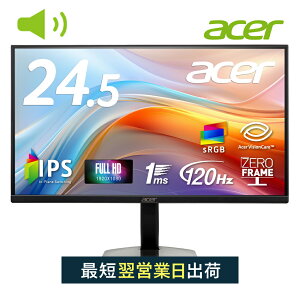 Acer j^[ 24.5C` Ch tHD  IPS 120Hz 1ms(VRB) sRGB 99% AdaptiveSync HDMI 1.4 ~jD-Sub 15s Xs[J[EwbhtH[q ͒[q VESA}EgΉ [t[fUC KA252QG0