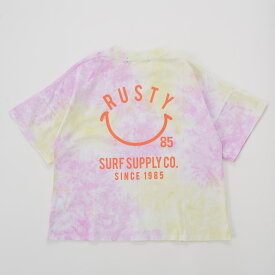 RUSTY　KIDS 女児 タイダイスマイルTシャツ