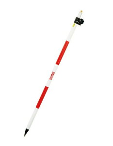 MYZOX マイゾックス プリズムポール(Sタイプ) PP-200S 2m2段 全縮寸法1130mm 赤白20cmピッチ 測量 土木 建築 工事