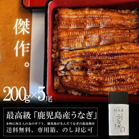 【鹿児島の傑作】特大 うなぎ 国産 蒲焼き 200g × 5尾 お歳暮 高級 鹿児島産 お中元 ギフト プレゼント お中元 土用の丑の日 鰻 ウナギ 贈り物 お祝い のし 送料無料 食べ物 グルメ