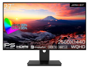 JAPANNEXT 27�C���` ���j�^�[ WQHD 2560x1440�𑜓x IPS �f�B�X�v���C (HDMI/DisplayPort/�X�s�[�J�[����/VESA�Ή�/�u���[���C�g�J�b�g) JN-27i4FLQR