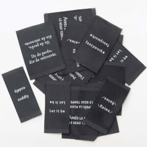 MYmama 魔法の 刺繍ピスネームタグ ワッペン ハンドメイド用 手作り モノトーン タグ