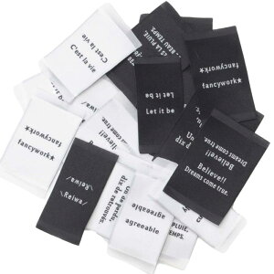 MYmama 魔法の 刺繍ピスネームタグ ワッペン ハンドメイド用 手作り モノトーン タグ