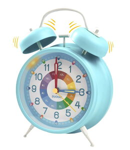 目覚まし時計 子供 知育時計 置き型時計 アナログ 目覚まし時計 学習時計 卓上 置き時計 見やすい時計 静音連続秒針 アラーム時計 男の子/女の子 勉強用 かわいい時計 めもりつき 子供 小学
