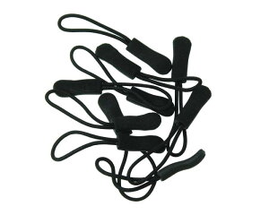 Loople ジッパープル ファスナー チャック 開閉 楽々 取り付け簡単 8カラー 10本セット つかみやすい ノンスリップ ジッパータブ プルコード (ブラック10本)