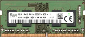 SK hynix HMA851S6CJR6N - VK Non ECC PC4-2666V 4GB DDR4 at 2666MHz 260pin SDRAM SODIMM Single Kit Laptop Memory - OEM [sAi]