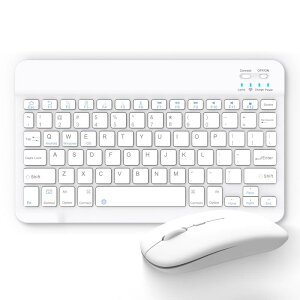 Yummo ���C�����X�L�[�{�[�h �}�E�X �Z�b�g ���^ Bluetooth5.2 �É� �y�� �[�d�� ���� �L�[�{�[�h���}�E�X �����^�ѕ֗� iPad/Android/Windows/Mac �Ή� ���{��d�l��white