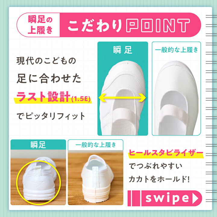 楽天市場】瞬足 男の子 女の子 1.5E キッズ スニーカー 上靴 上履き 