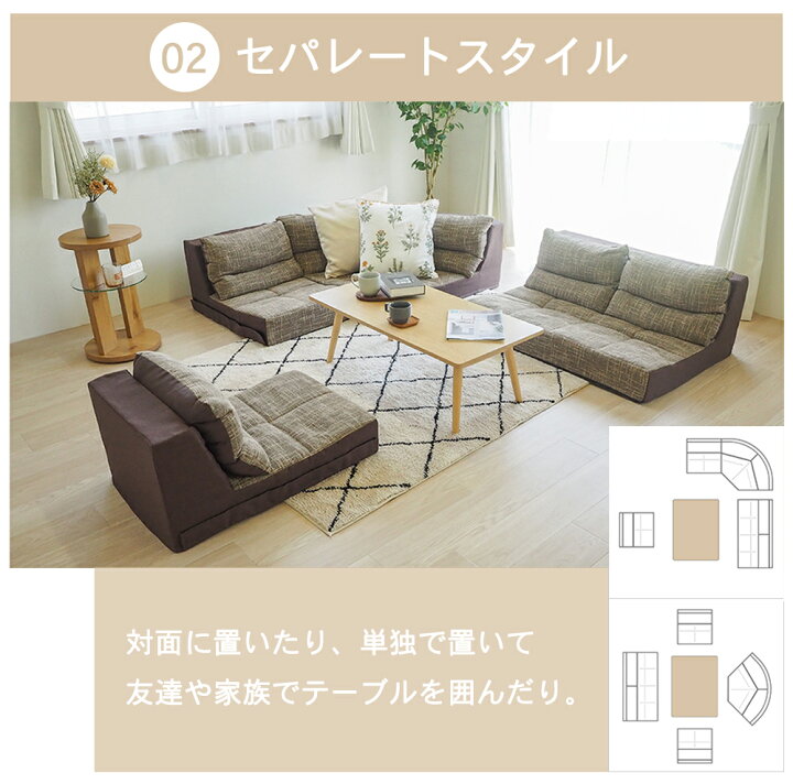 楽天市場】ソファ フロアソファ ローソファ コーナーソファ ソファ 