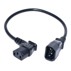 Acid 90 度 IEC320 C13 C14 パネルマウント電源ケーブル下/左/直角 C13 メス C14 オス電源ケーブル 0.3m