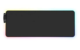 RUKARIO (ルカリオ) ブラック RGB ゲーム用マウスパッド | 15種類の照明モード | ソフトで滑らかなマイクロファイバー | 防水 | 特大マウスパッド 31.5 X 11.8インチ | 光るLED拡張マウスパッド | XL XXL