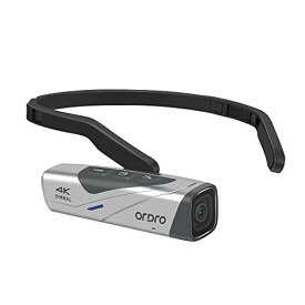 ORDRO EP8 4K ビデオカメラ 60 FPS VLOG ウェアラブル式 カメラ,二軸防振搭載,WI-FI制御,高速充電サポート [単品ホワイト]