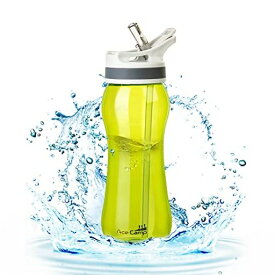 ACECAMP ストローボトル 米国のトライタン材料 BPAフリー 女性向き スポーツ 水筒 600ML、グリーン