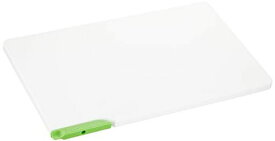 トンボ 立つ まな板 日本製 幅37×奥行22×高さ1.3CM 抗菌 スタンド付 ホワイト&グリーン 新輝合成 L