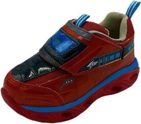 [プラレール] 鉄道 子供 光る靴 スニーカー スピードジェット クロスライナー ドッグエクスプレス フラッシュ PR16295 レッド 16.0 CM