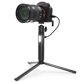 SONYカメラ用MAXCAM軽量バッテリー電源三脚付属品キット、バッテリー電源グリップ+LED補光ランプ+アルミニウム合金三脚+ミニボールヘッドを含むバンドル