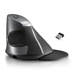 DELUX エルゴノミクスマウス ワイヤレス 人間工学設計 縦型 光学式マウス 高精度 可調整DPI 右利き用マウス USB-C充電式 リストレスト付き 六個ボタン付き 大型 無線マウス PC/ラップトップ用 垂直マウス(M618G GX) ブラック
