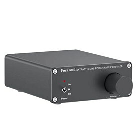 FOSI AUDIO V1.0 オーディオアンプ2チャンネル ステレオHIFIデジタルアンプ パワーアンプ TPA3116ミニ クラスDアンプ 50 W*2 ホームスピーカー用(電源付き) (黒色)
