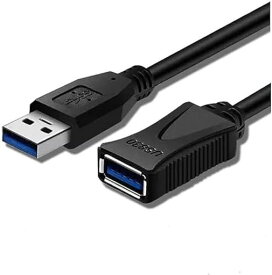 USB 3.0 延長ケーブル USB 延長 高速データ転送5GBPS Aオス-Aメス USBケーブル 延長コード 金メッキコネクタ 適用プリンター、スキャナー、カメラ、USBディスク、キーボードになど対応 (3M BLACK)