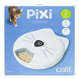 ジェックス CATIT CATIT PIXI スマート 6ミールフィーダー 猫用スマート自動給餌器 お留守番 早食い防止 食べ過ぎ防止 リモートコントロール可能 スケジュール管理 スマホ アプリ連動
