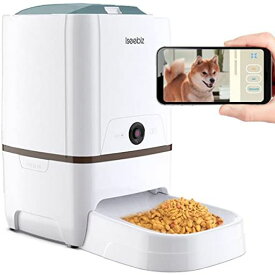 自動給餌器 猫 犬用 ISEEBIZ スマホで遠隔操作 カメラ付きペット自動餌やり機 5L大容量 1日6食まで タイマー式 アプリ対応 録音可 水洗い可能 ビデオカメラ 留守も安心オートペットフィーダー IOS ANDROID対応 日本語対応アプリ