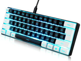 ABUCOW ゲーミングキーボード ミニマリスト ポータブル 有線 超コンパクト ミニ 61キー RGBバックライトキーボード