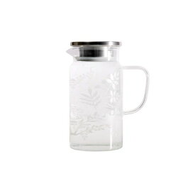 パール金属 耐熱ガラス ピッチャー 冷水筒 0.9L ジャグ ポット ステンレス蓋 熱湯消毒可能 衛生的 麦茶 お茶 ボタニカル柄 HB-5809