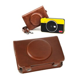 C210R MINI SHOT 2用レトロカメラケース、調節可能なショルダーストラップ付きPUレザー保護ケース、写真愛好家や写真家向け、ブラウン。