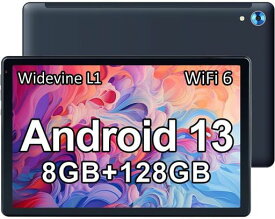 【2024最新 タブレット 10インチ WI-FIモデル】 8GB+128GB+1TB拡張 ANDROID 13 タブレット8コア WIFI 6 1280*800 IPSディスプレイ 5000MAH WIDEVINE L1 8MP/5MPカメラ