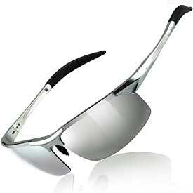 [DUCO] サングラス メンズ 偏光 スポーツサングラス UV400 へんこう さんぐらす シルバー AL-MG合金 超軽量 SUNGLASSES FOR MEN 運転/自転車/釣り/ランニング/ゴルフ用 8177