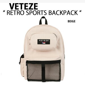 VETEZE �׃e�[ �o�b�N�p�b�N �؍��u�����h RETRO SPORT BACKPACK BEIGE �f�C�p�b�N �����b�N�T�b�N ���g���X�|�[�c �o�b�N�p�b�N �x�[�W�� 25���b�g�� ���S �J�W���A�� �ʊw�o�b�O �؍� �����Y �E�B��