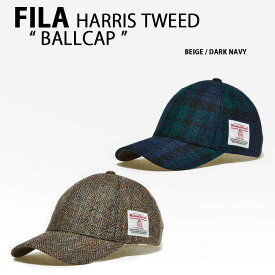 FILA フィラ HarrisTweed ハリスツイード キャップ BALLCAP FS3CPE6309X BEIGE DARK NAVY ボールキャップ キャップ帽 ベージュ ダークネイビー【中古】未使用品