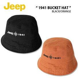 Jeep ジープ バケットハット 1941 Bucket Hat JN5GCU956 バケハ BLACK ORANGE ロゴ ハット 帽子 コットンバケット ブラック オレンジ メンズ レディース【中古】未使用品