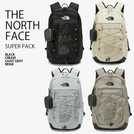 THE NORTH FACE ノースフェイス リュック SUPER PACK スーパー パック バックパック デイパック ロゴ カジュアル ストリート 通学 通勤 新学期 A4収納 ブラック アイボリー グレー ベージュ NM2DP00J/K/L/M【中古】未使用品