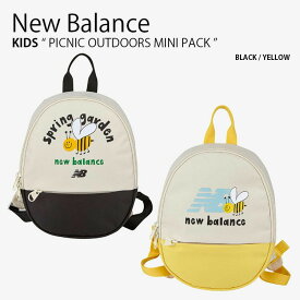 New Balance ニューバランス キッズ リュック PICNIC OUTDOORS MINI PACK ピクニック アウトドア ミニ パック リュックサック デイパック バッグ かばん ロゴ ブラック イエロー 子供用 男の子 女の子 NK8ADS502U【中古】未使用品