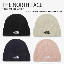 THE NORTH FACE ノースフェイス ニット帽 TNF MID BEANIE ミッド ビーニー 帽子 ニットキャップ ロゴ カジュアル ストリート 屋外活動 ブラック ベージュ ネイビー ピンク メンズ レディース 男性用 女性用 NE3BP51A/B/C/D【中古】未使用品