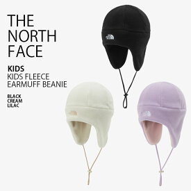 THE NORTH FACE ノースフェイス キッズ ニット帽 KIDS FLEECE EARMUFF BEANIE フリース イヤーマフ ビーニー 帽子 イヤーマフラー 耳当て ロゴ カジュアル ストリート ブラック アイボリー パープル 男の子 女の子 子供用 子ども用 NE3BP52R/S/T【中古】未使用品