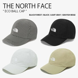 THE NORTH FACE ノースフェイス ベースボールキャップ ECO BALL CAP エコ ボール キャップ 帽子 ロゴ カジュアル ストリート スポーツ チェック柄 ブラック グレー ベージュ メンズ レディース 男性用 女性用 男女共用 NE3CP01A/B/C/D【中古】未使用品