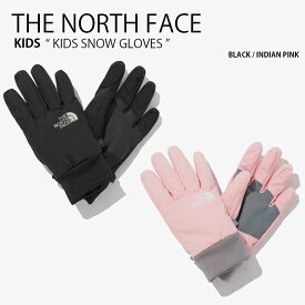 THE NORTH FACE ノースフェイス キッズ 手袋 KIDS SNOW GLOVES スノー グローブ てぶくろ 手ぶくろ ロゴ カジュアル ストリート 生活防水 ブラック ピンク 男の子 女の子 子供用 NJ3GP52R/S【中古】未使用品