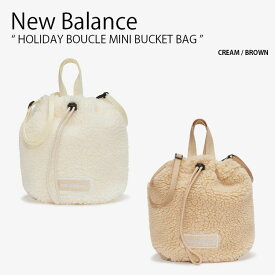 New Balance ニューバランス レディース ショルダーバッグ HOLIDAY BOUCLE MINI BUCKET BAG ホリデー ブークル ミニ バケットバッグ クロス バッグ トートバッグ 巾着バッグ かばん ロゴ カジュアル ストリート アイボリー ベージュ 女性用 NBGCECH102【中古】未使用品