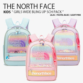 THE NORTH FACE ノースフェイス キッズ リュック GIRLS WIDE BLING UP SCH PACK ガールズ ワイド ブリング アップ スクール パック リュックサック デイパック バックパック バッグ ロゴ カジュアル パープル ブルー ピンク 女の子 子供用 NM2DQ03R/S/T【中古】未使用品