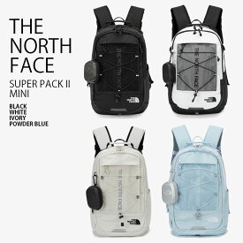 THE NORTH FACE ノースフェイス リュック SUPER PACK II MINI スーパー パック ミニ バックパック バッグ リュックサック デイパック A4収納 ポーチ付き WHITELABEL ブラック ホワイト アイボリー ブルー メンズ レディース 男性用 女性用 NM2DQ04J/K/L/M【中古】未使用品