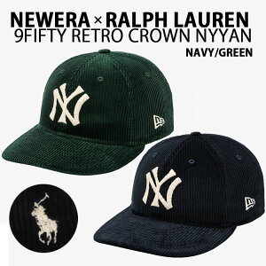 New Era �j���[�G�� RALPH LAUREN �����t���[���� �t���[�T�C�Y �L���b�v �R�[�f�����C 9FIFTY RETRO CROWN COOPERSTOWN MLB CAP �N�[�p�[�Y�^�E�� �R���{ �j���[���[�N�����L�[�X NAVY GREEN �����Y ���f�B�[�X